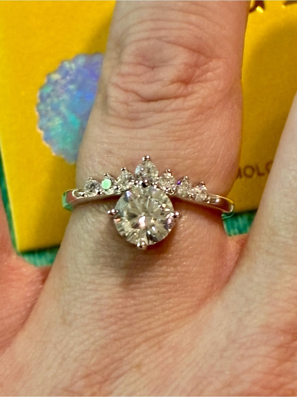 1 ct moissanite ring with Gra report
